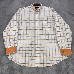 Paul‎ Frederick Shirt Men 17/37 XXL Multicolor Gingham Flip Cuff Button Down